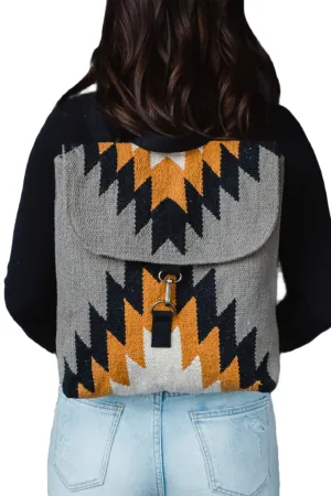 Artisanal Backpack: Grey   Mustard