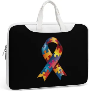 Autism Awareness Ribbon Laptop Tote Bag Waterproof Computer Carrying Case Business Office Briefcase
