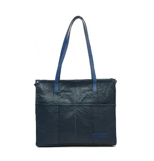Azure Leather Office Tote
