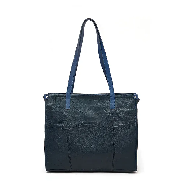Azure Leather Office Tote