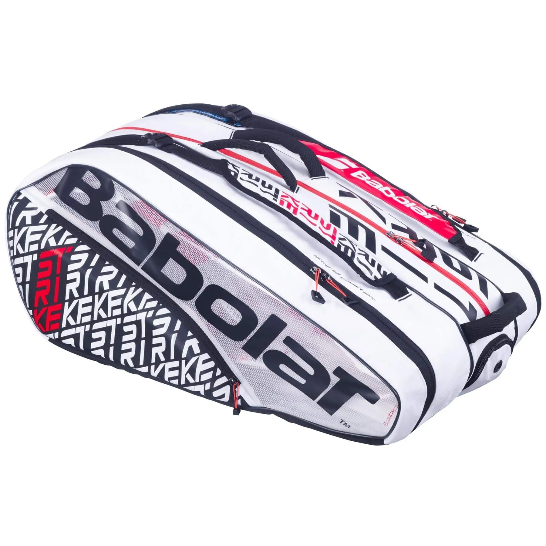 Babolat RH12 Pure Strike 12 Racket Tennis Bag - White / Black / Red