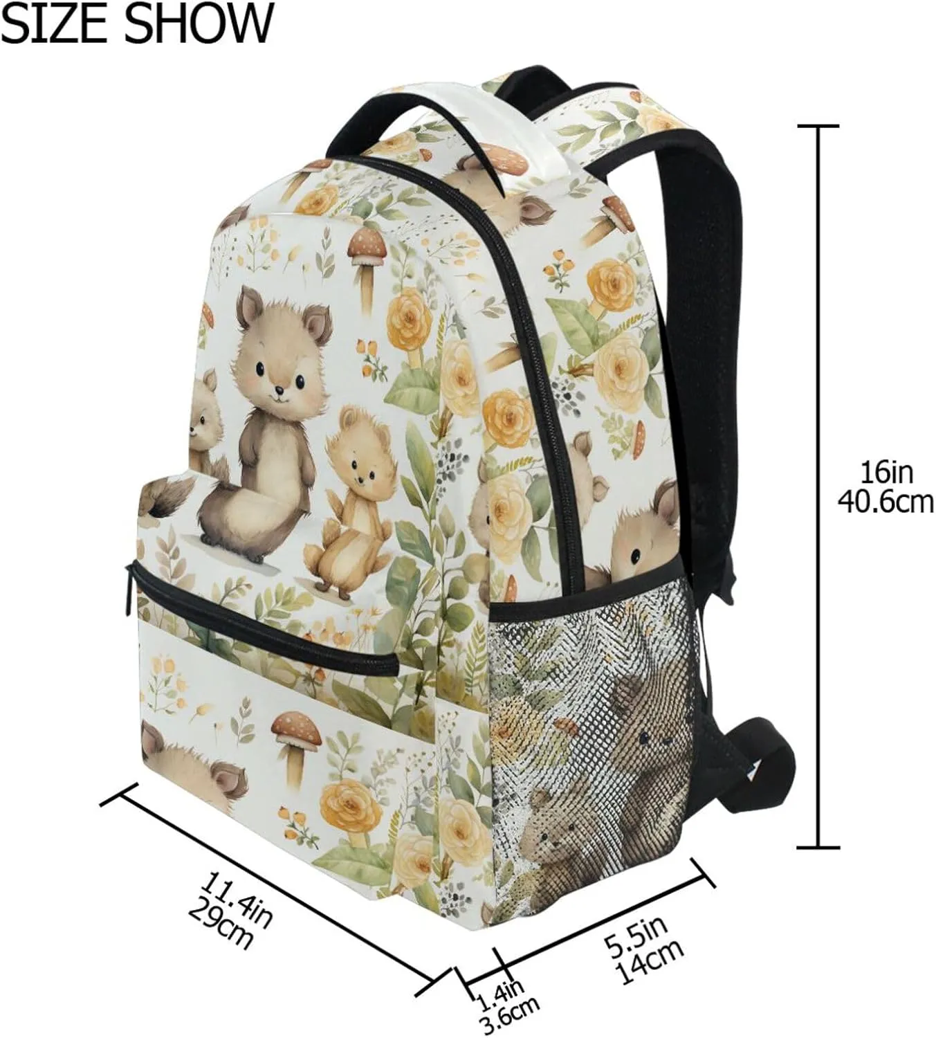 Backpacks for Men and Women Fashion Backpack with Chest Strap for Business Work College Travel Trip Personalized Animal Leaf