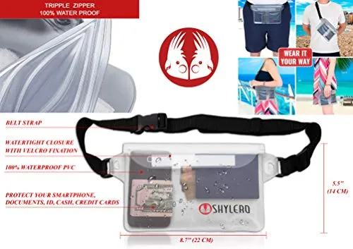Beach Bag XXL (HUGE) - 100% Waterproof - L22"xH15"xW6" - Rope Handles - Top Magnet Clasp - Outside Pockets - Beach Tote has Waterproof Phone Case, Key Holder, Bottle Opener