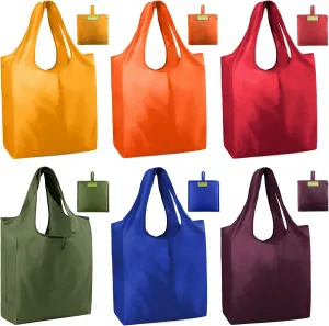 BeeGreen Reusable Grocery Bags Foldable Reusable Gift Bag Reusable Shopping- Bags With Handles Polyester Grocery Tote Bulk Travel Tote Bags For Women Cloth Bag Colorful Gifts