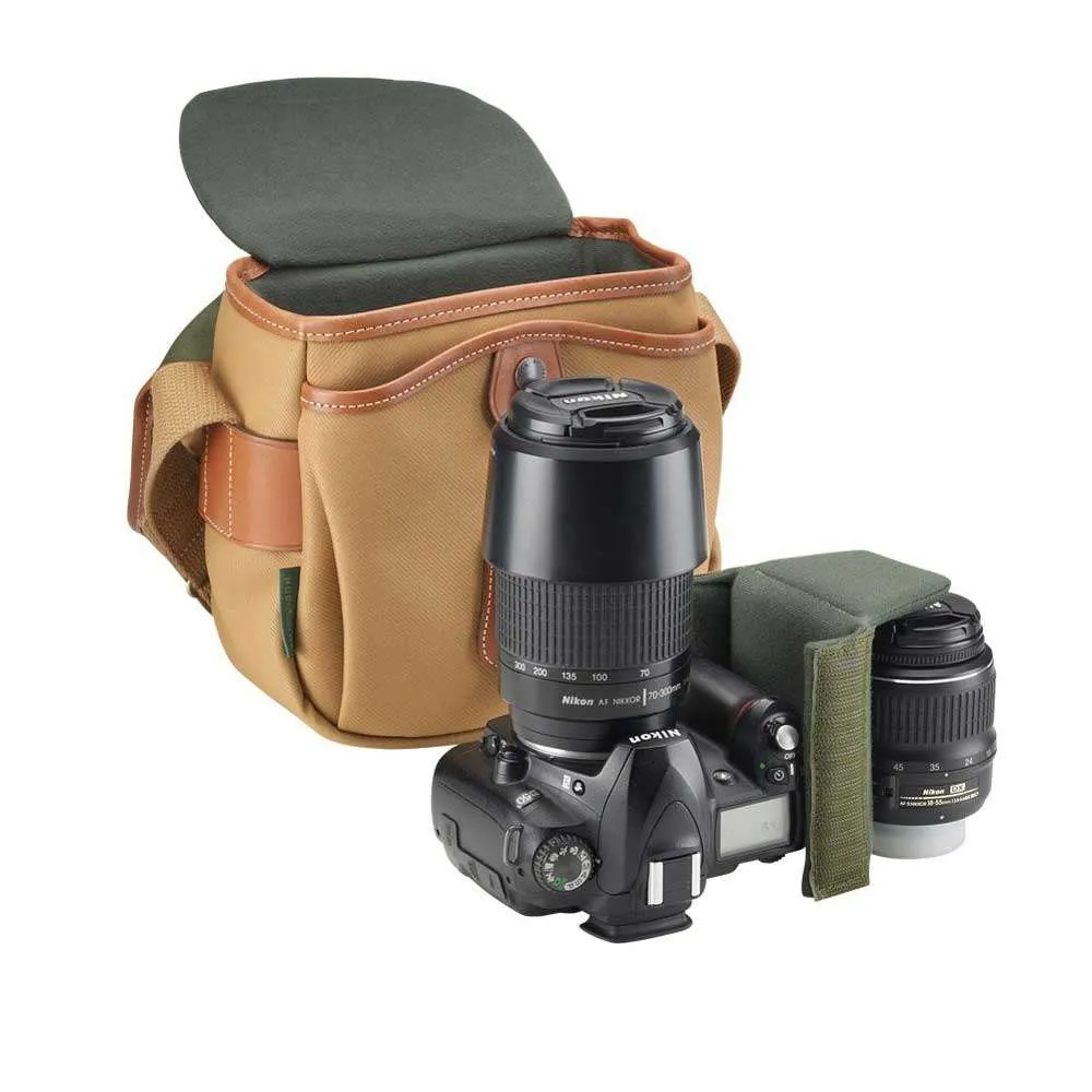 Billingham Hadley Digital Shoulder Bag - Khaki Canvas and Tan Leather
