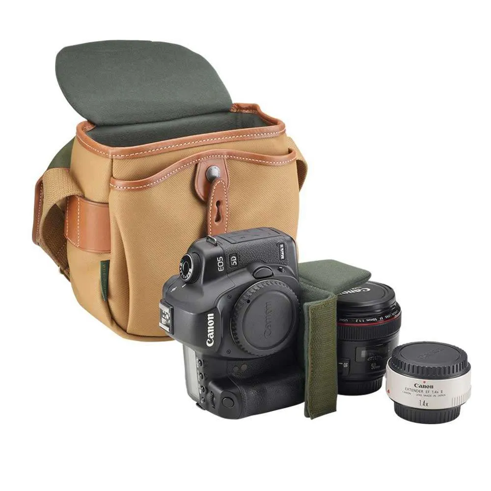 Billingham Hadley Digital Shoulder Bag - Khaki Canvas and Tan Leather