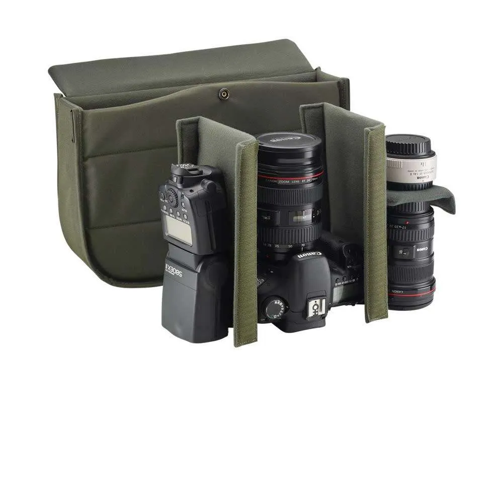 Billingham Hadley Pro Shoulder Bag - Khaki Canvas Tan Leather