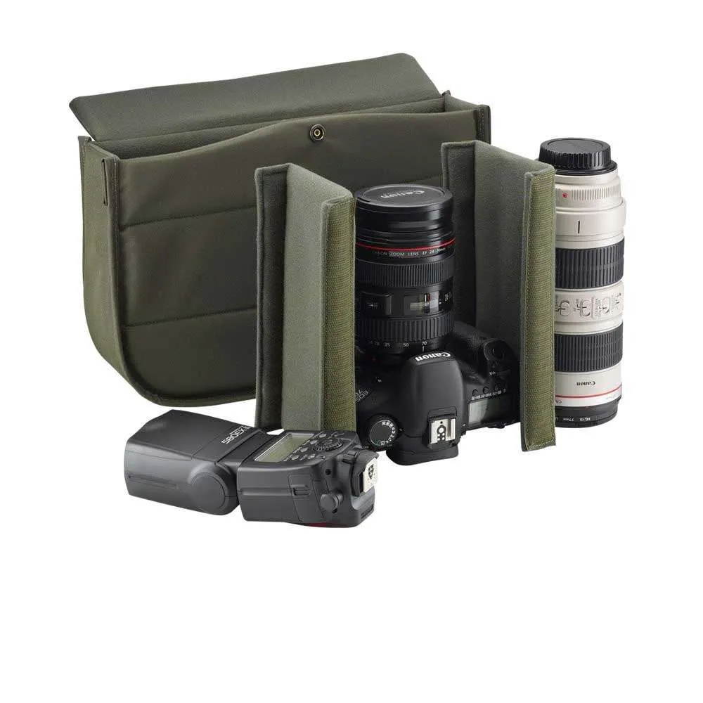 Billingham Hadley Pro Shoulder Bag - Sage Fibrenyte Chocolate Leather