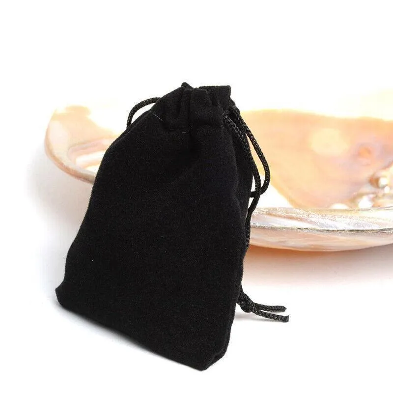 Black Velvet Drawstring Gift Bags 10-100PCS 6Sizes