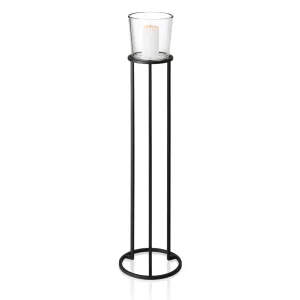 Blomus Candle Holder: Large Glass Holder on Black Steel Frame NERO M 108cm