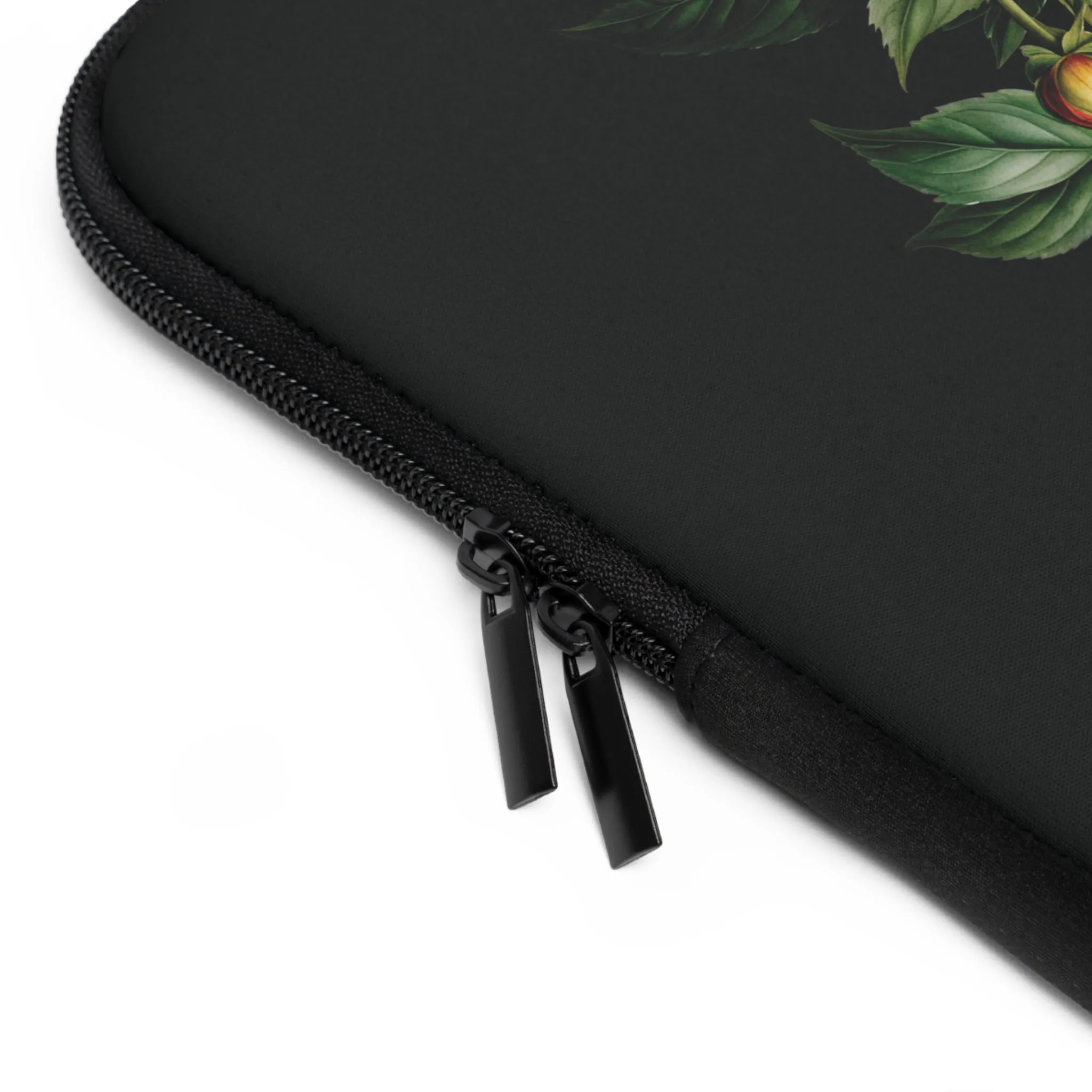 BLOOMING TECH: PEONIES IN BLOOM LAPTOP SLEEVE.NOIR/MULTI