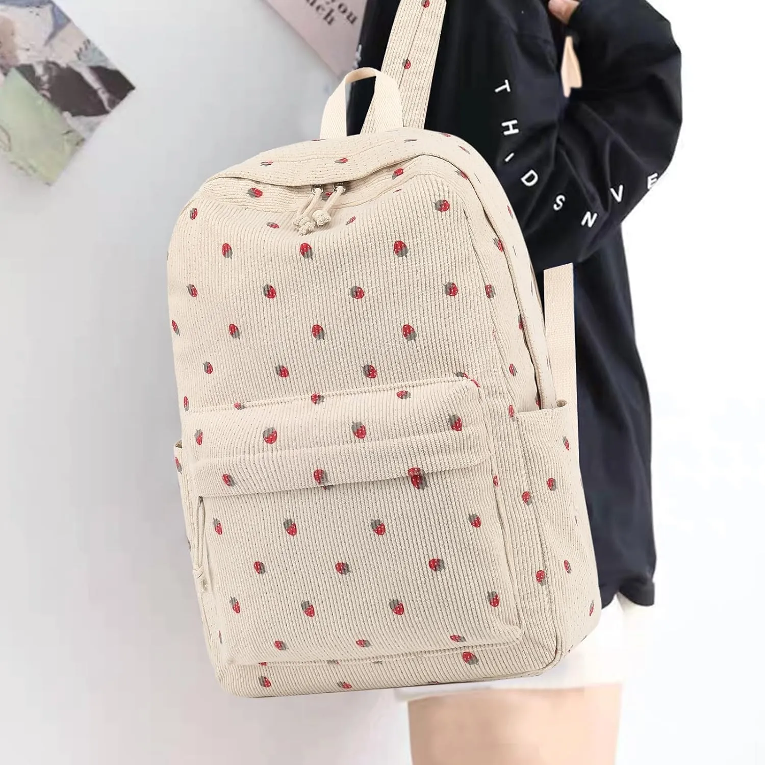 Bluboon Backpack for School Girls Backpack Cute Corduroy Bookbag Kids Backpack Laptop Backpack Gifts for Women
