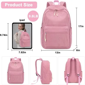 Bluboon Backpack for School Girls Backpack Cute Corduroy Bookbag Kids Backpack Laptop Backpack Gifts for Women