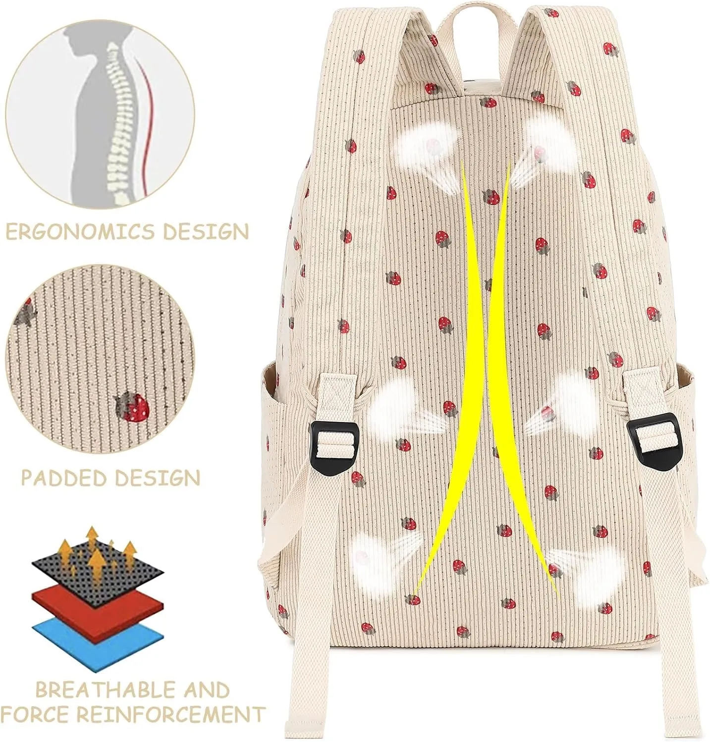 Bluboon Backpack for School Girls Backpack Cute Corduroy Bookbag Kids Backpack Laptop Backpack Gifts for Women