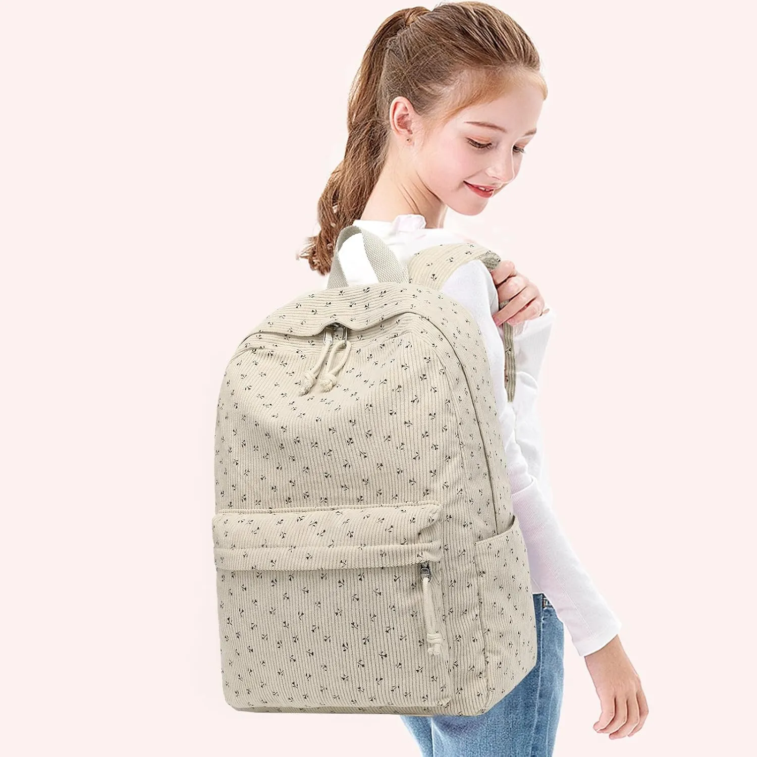 Bluboon Backpack for School Girls Backpack Cute Corduroy Bookbag Kids Backpack Laptop Backpack Gifts for Women
