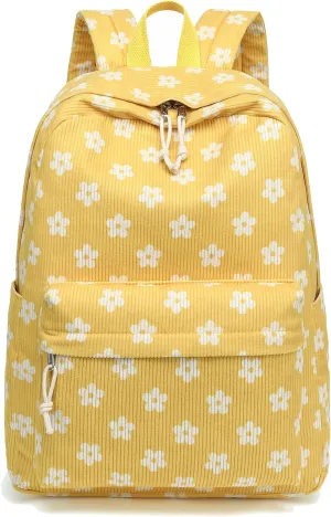 Bluboon Backpack for School Girls Women, Cute Corduroy Laptop Bookbag for Kids Teens