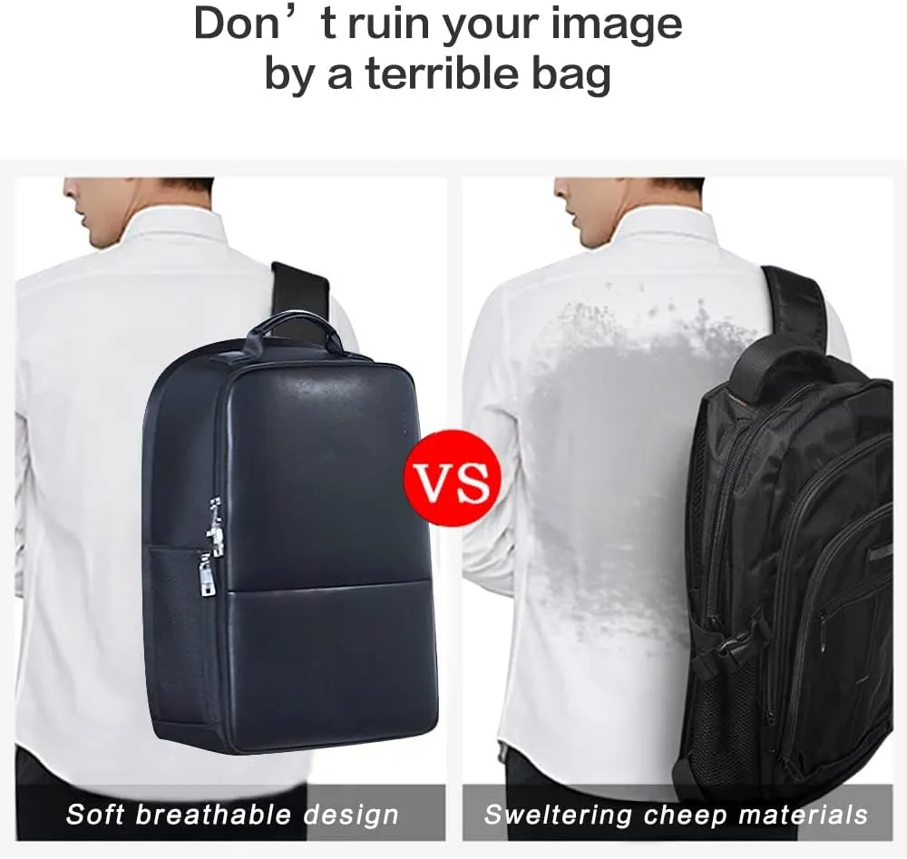 BOPAI Anti-Theft Executive Business Professional Backpack Men 15.6 Inch Laptop with Bottle Holder USB Charging Travel Work Multi Functional Office Computer Smart Rucksack Exclusive in Black Waterproof