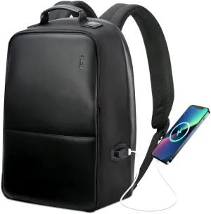 BOPAI Anti-Theft Executive Business Professional Backpack Men 15.6 Inch Laptop with Bottle Holder USB Charging Travel Work Multi Functional Office Computer Smart Rucksack Exclusive in Black Waterproof