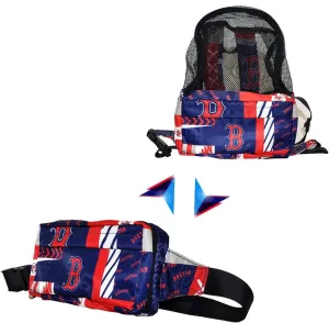 Boston Red Sox Crossbody Fanny Pack (transformable 2-in-1 Backpack), Licensed Gift Merch for Red Sox Fans (Street Series Adult Bags) Convertible, Stylish, Water-resistant Travel Merchandise for Women