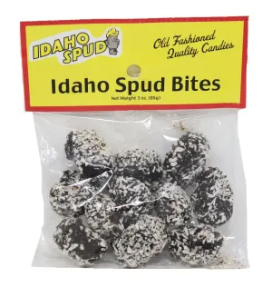 Box of Famous Idaho Spud Bites Chocolate and Marshmallow Candy Bars