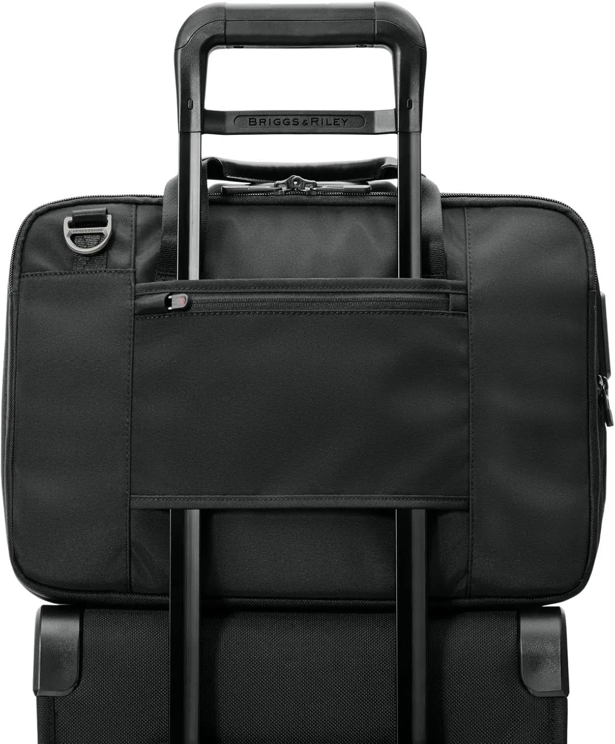 Briggs & Riley Medium Expandable Briefcase - Laptop Bag for Work & Travel, Briefs for Men & Women, Includes Shoulder Strap, Self-Repairing Zippers, Fits up to 15" Computer - HTA Collection, Black