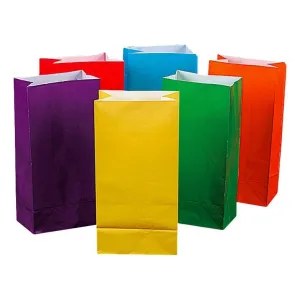 Bright Colored Paper Bags (12 Pack)