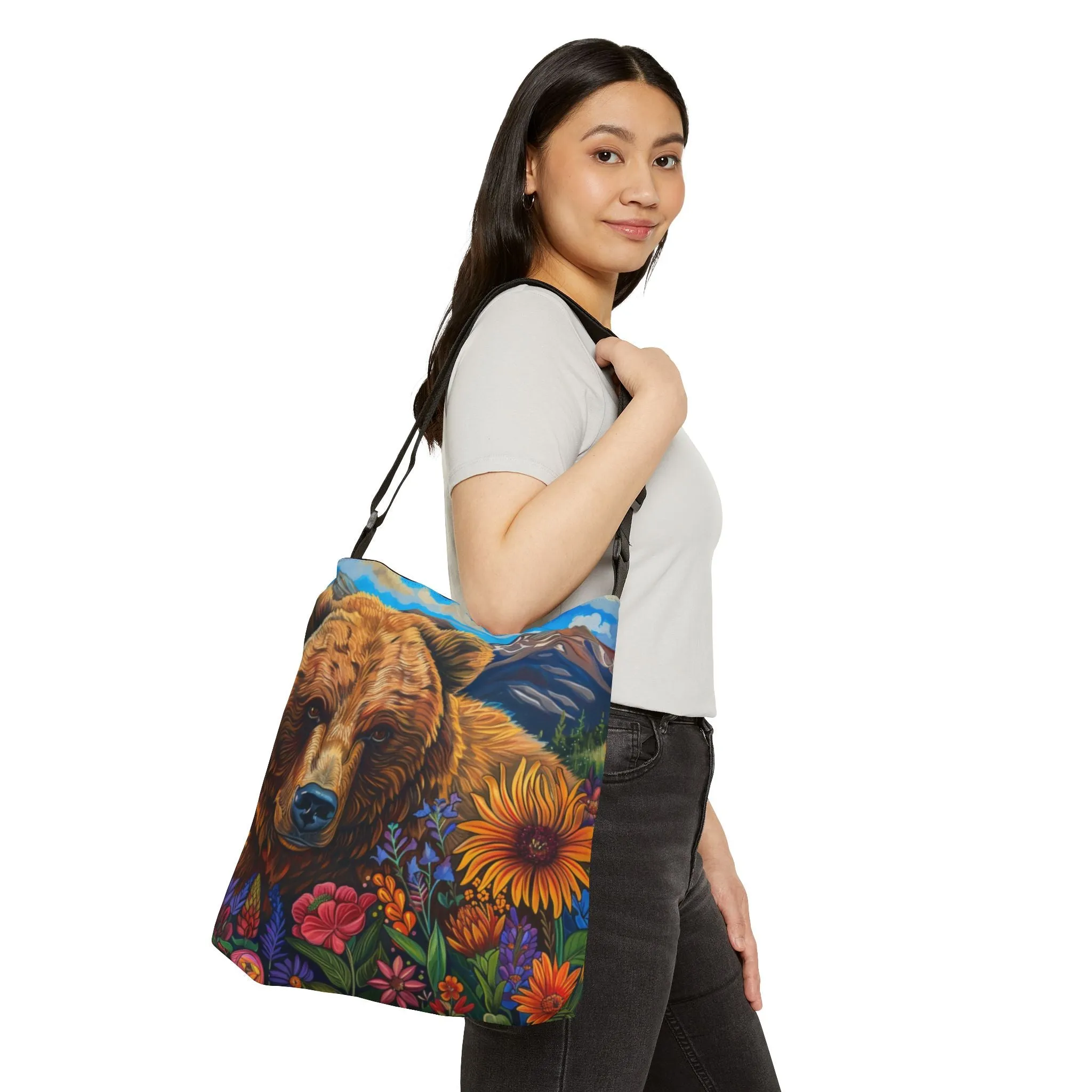Brown Bear Adjustable Tote Bag
