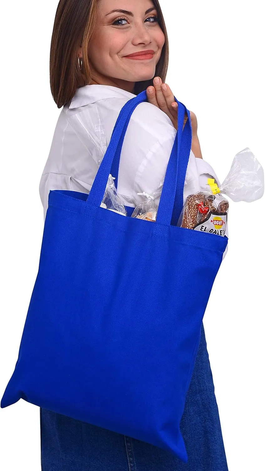 Bulk Blank Cotton Canvas Tote Bags Heavy Duty Ideal for Crafts and Promotions Wholesale Eco-Friendly Shopping Bag 15"W x 16"H
