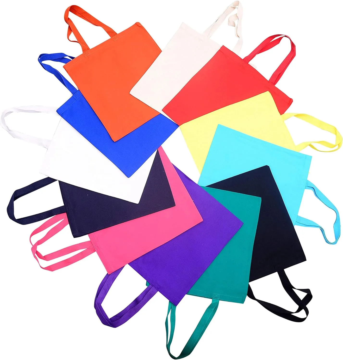 Bulk Blank Cotton Canvas Tote Bags Heavy Duty Ideal for Crafts and Promotions Wholesale Eco-Friendly Shopping Bag 15"W x 16"H