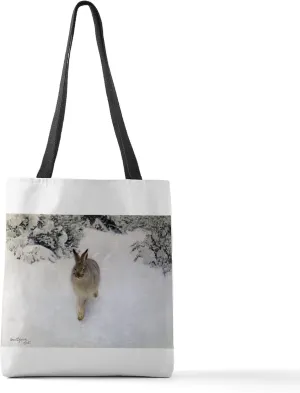 CafePress Hare In Winter, 1905 Polyester Tote Bag 16"x16"
