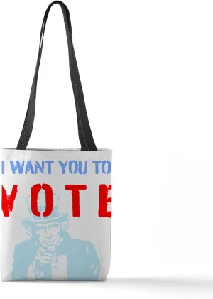 CafePress I Want You To Vote 13"x13" Reusable Grocery Shopping Sling Tote Bag