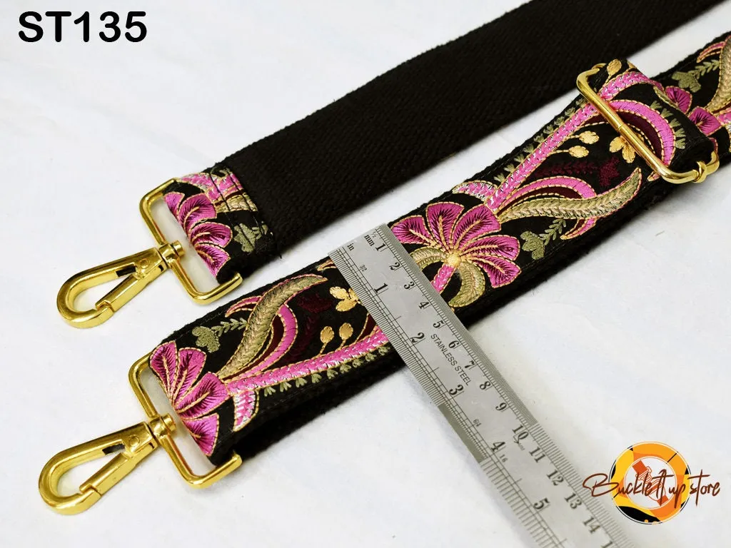 Camera Strap Crossbody Strap for Purses Embroidered Adjustable Handbag Boho Bag Strap Embroidery Replacement Strap Guitar Strap Gift for her