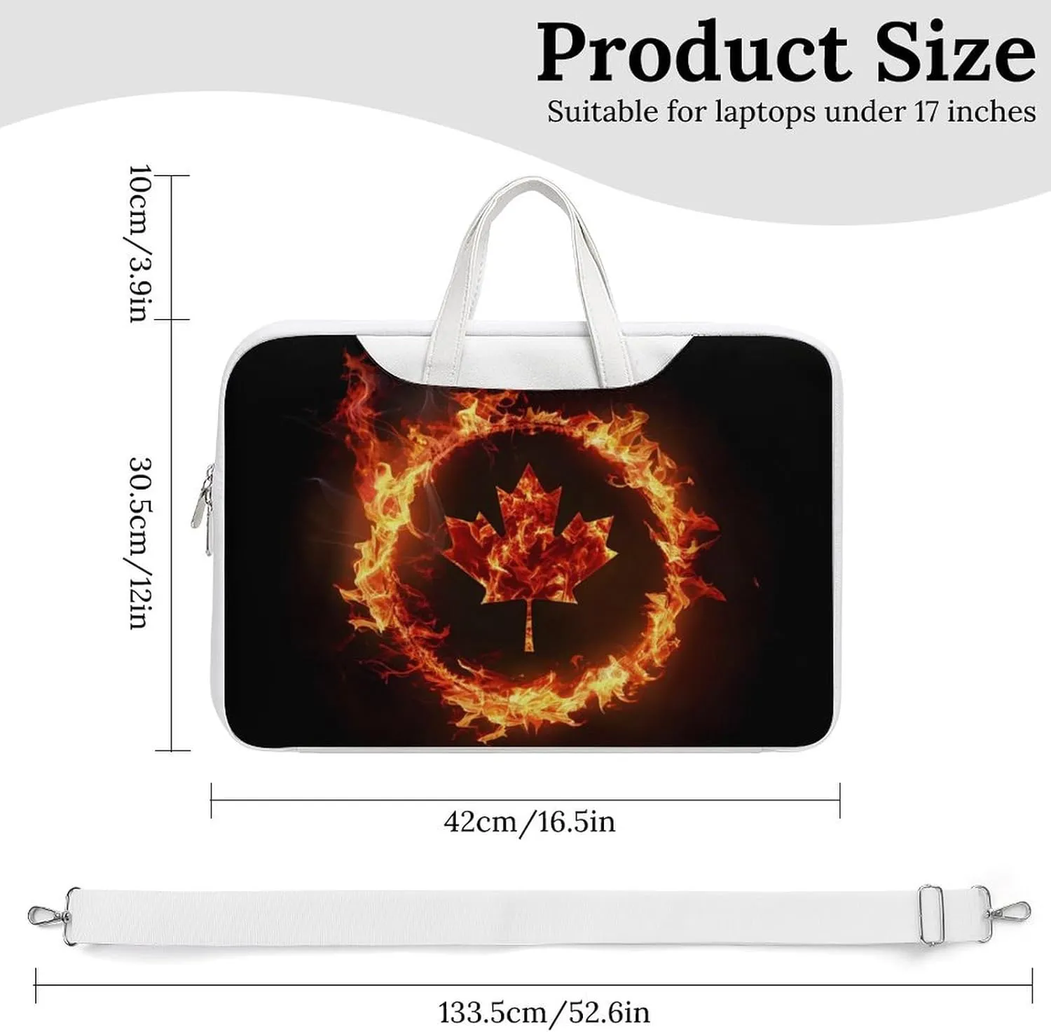 Canada Flag Canadian Flame Flag Laptop Tote Bag Waterproof Computer Carrying Case Business Office Briefcase