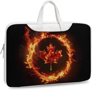 Canada Flag Canadian Flame Flag Laptop Tote Bag Waterproof Computer Carrying Case Business Office Briefcase