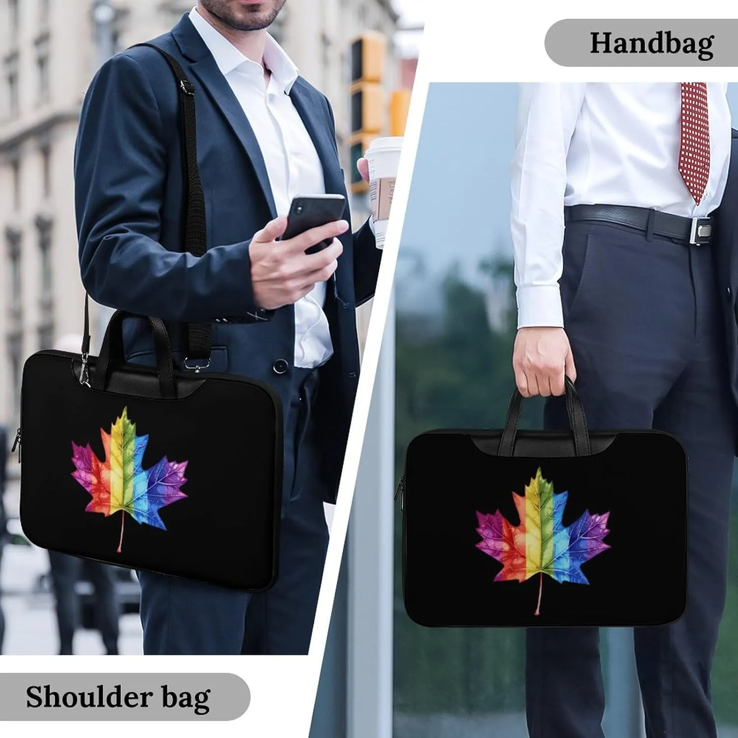 Canada Leaf LGBT Prideful Laptop Tote Bag Waterproof Computer Carrying Case Business Office Briefcase