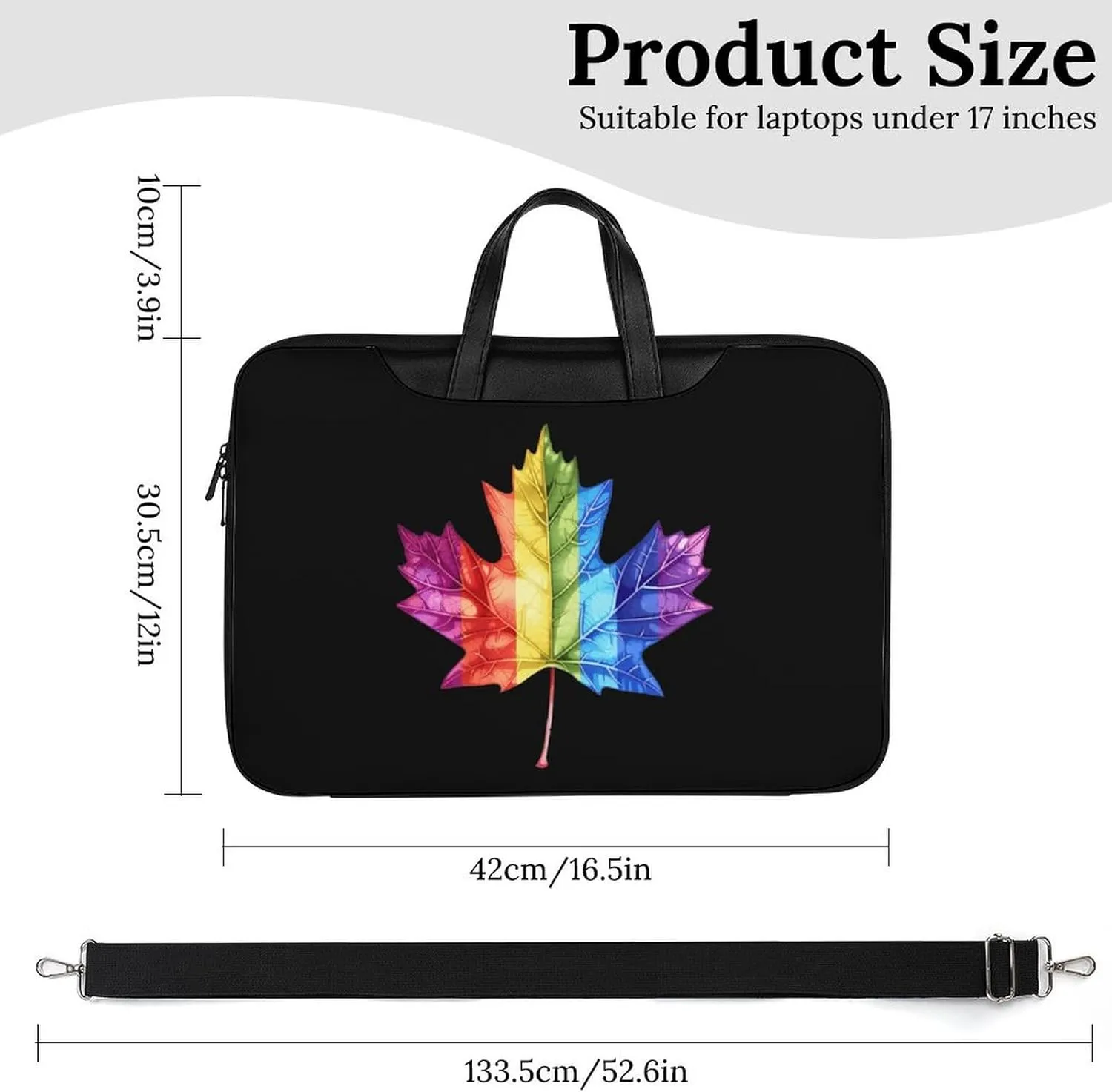Canada Leaf LGBT Prideful Laptop Tote Bag Waterproof Computer Carrying Case Business Office Briefcase