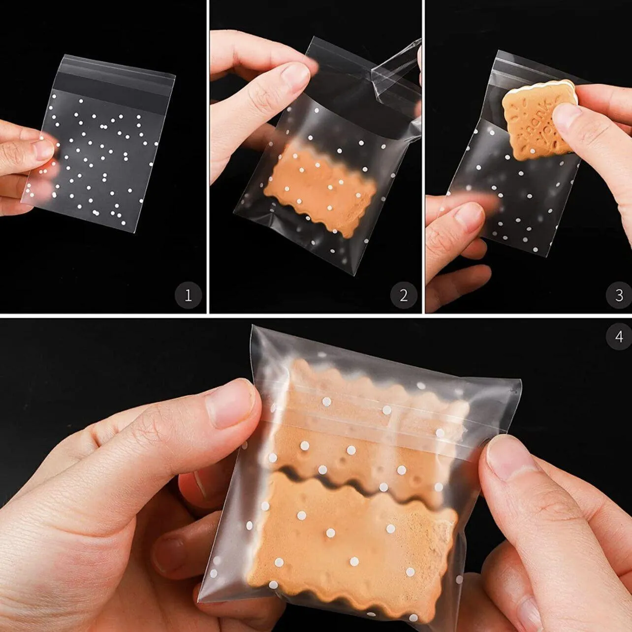 Candy Packaging Bags 100PCS Self Adhesive Gift Bags