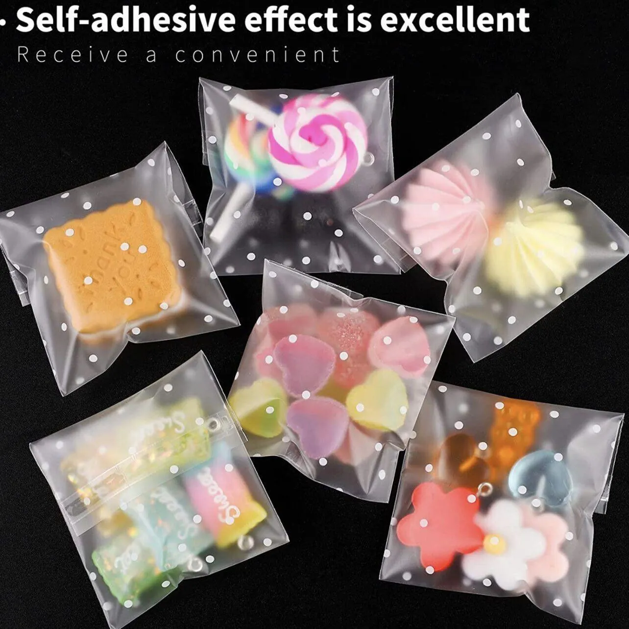Candy Packaging Bags 100PCS Self Adhesive Gift Bags