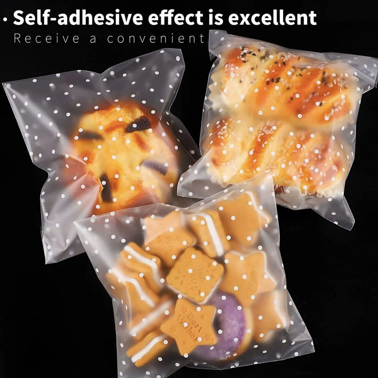 Candy Packaging Bags 100PCS Self Adhesive Gift Bags