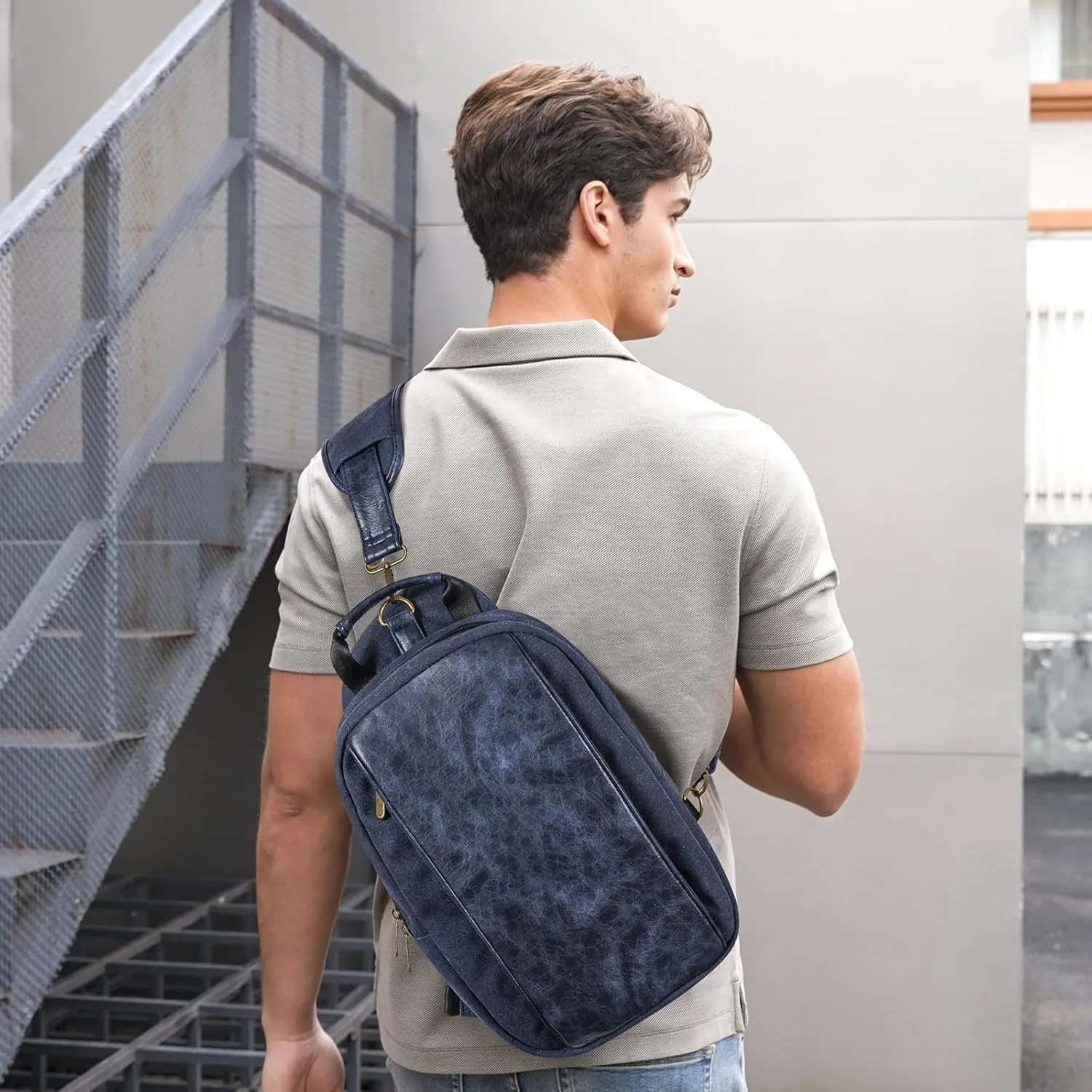 Canvas Messenger Bag Sling Bag Crossbody Shoulder Bag for Men Women Travel Work Satchel Bags
