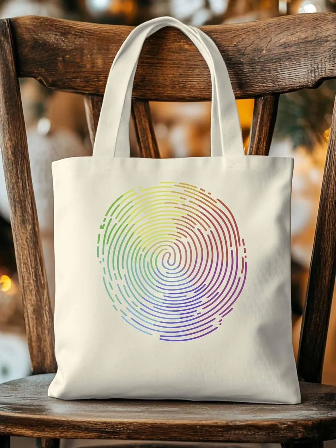Canvas Tote Bag, Abstract Fingerprint Graffiti Aesthetic Canvas Tote Handbags for Women Shoulder Bag