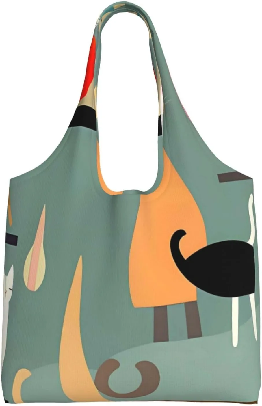 Canvas Tote Bag for Women Purse Mid-Century Modern Art Cats Handbags Totes Crossbody Shoulder Shopping Bag