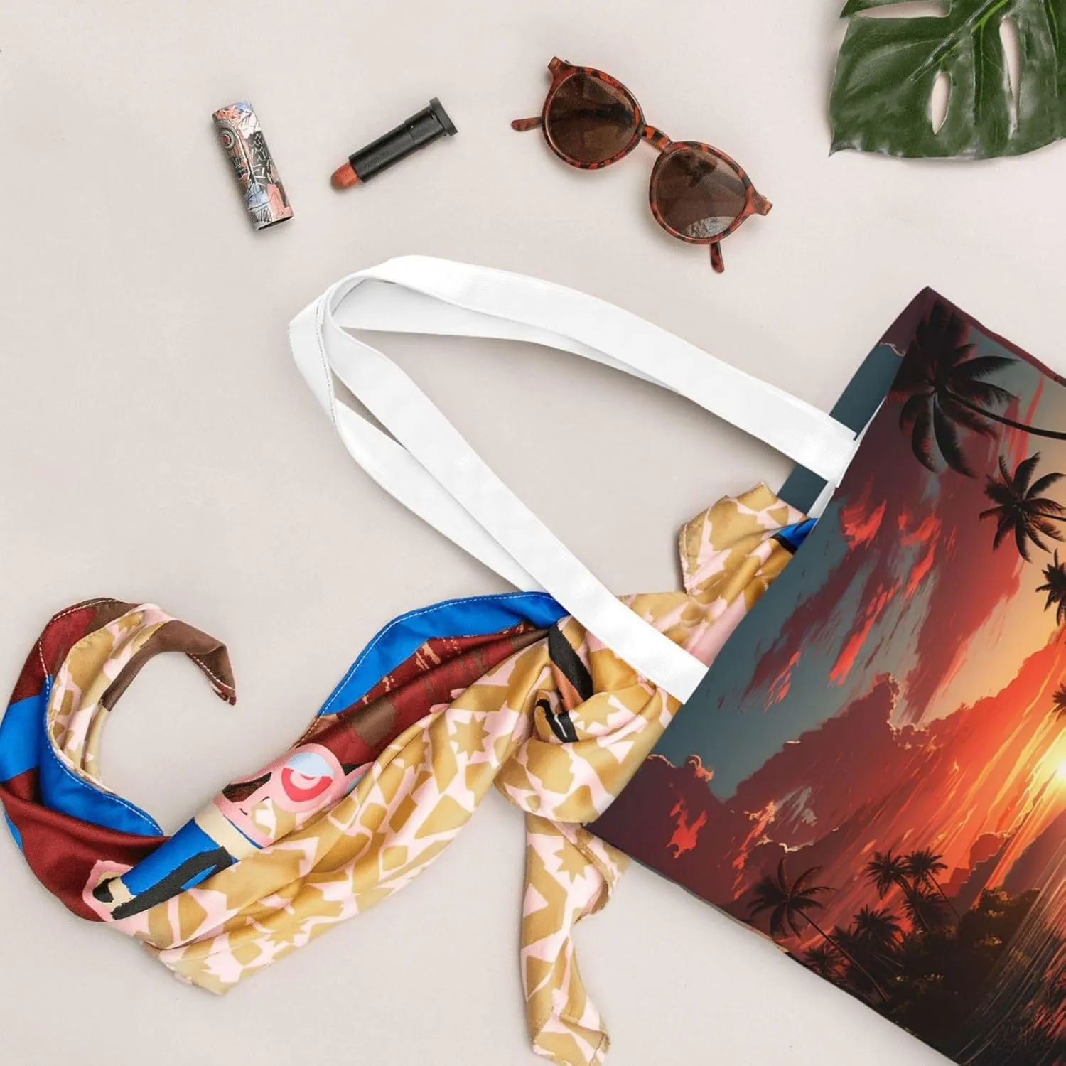 Canvas Tote Bag For Women Reusable Shopping Bag Casual Two Butterflies And Mushrooms Shoulder Bag Handbag For Travel