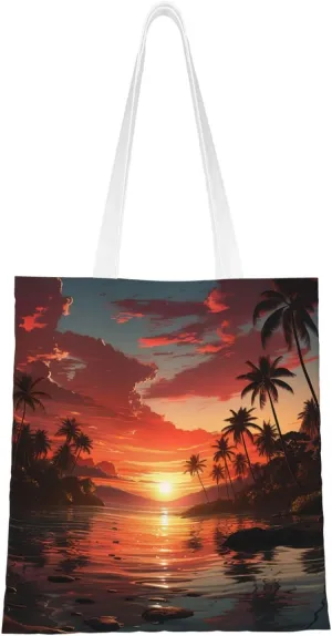 Canvas Tote Bag For Women Reusable Shopping Bag Casual Two Butterflies And Mushrooms Shoulder Bag Handbag For Travel