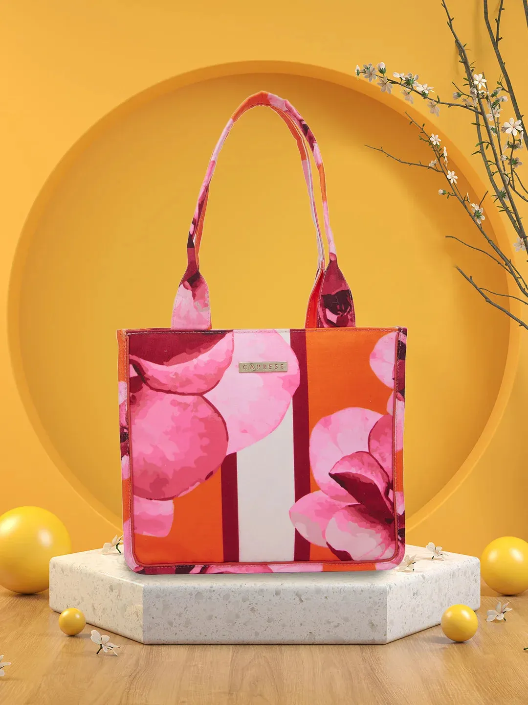 Caprese Ivy Large Orange Tote Bag