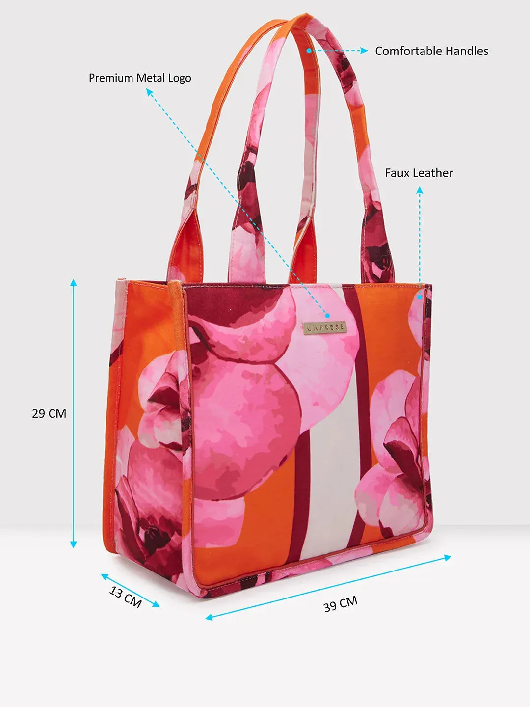 Caprese Ivy Large Orange Tote Bag