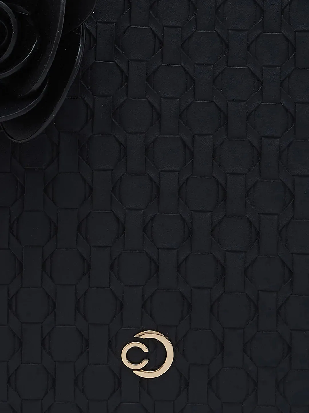 Caprese Rosa Medium Black Tote Bag