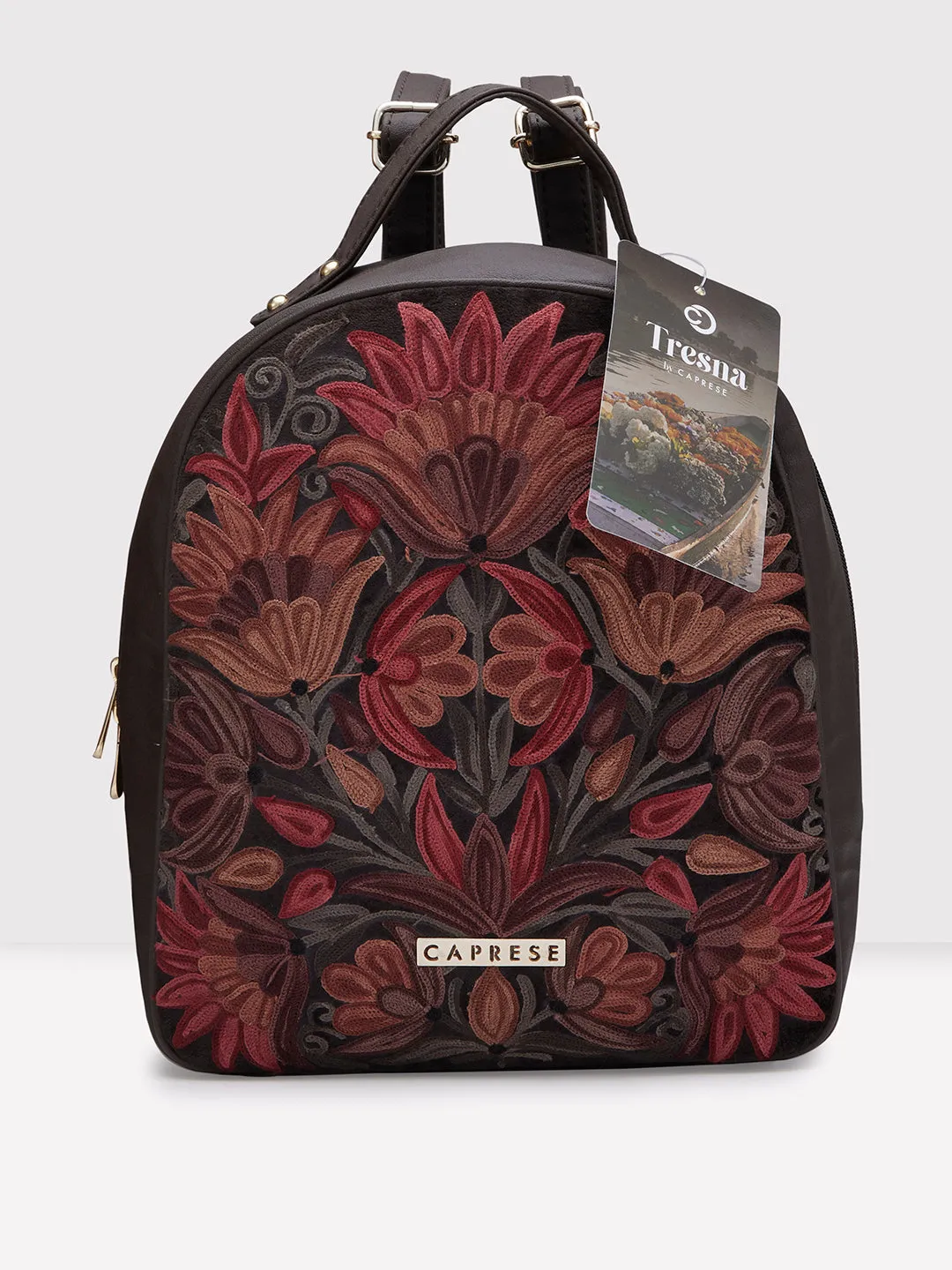 Caprese Tresna Medium Brown Backpack