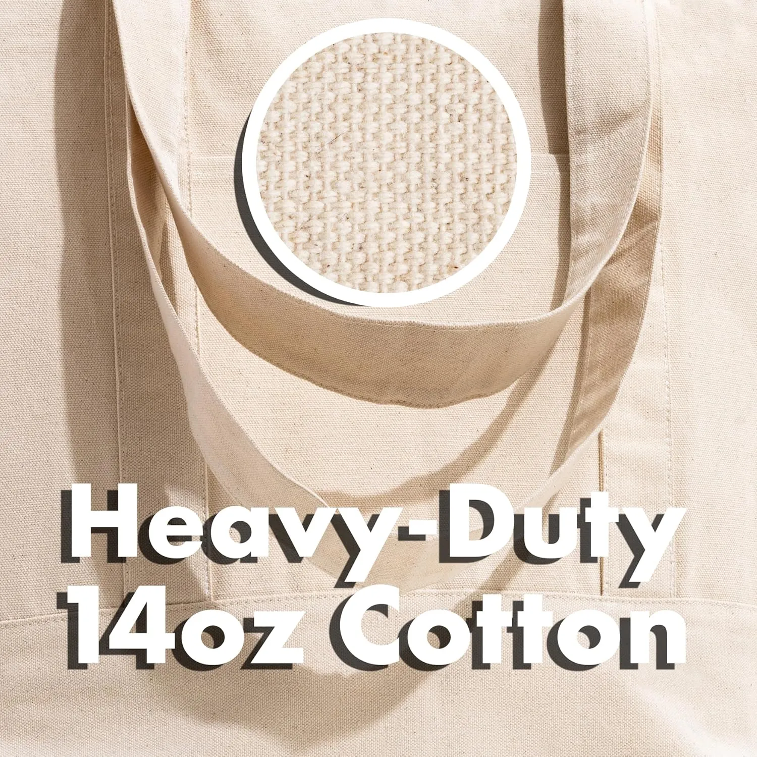 Carrywell (Not Made in China) Canvas Tote Bags In Bulk, Reusable Shopping Bags, Organic Cotton Cloth