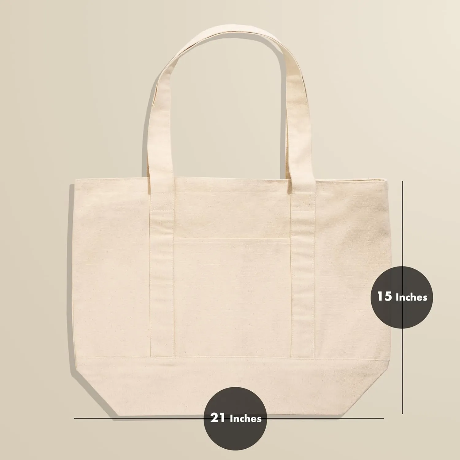 Carrywell (Not Made in China) Canvas Tote Bags In Bulk, Reusable Shopping Bags, Organic Cotton Cloth